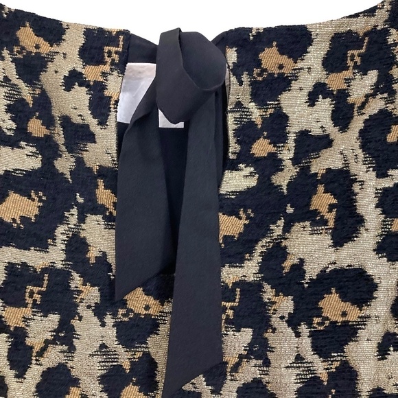 HUTCH X ANTHROPOLOGIE Metallic Animal Print Brocade Keyhole Tie Back Top - Picture 8 of 10